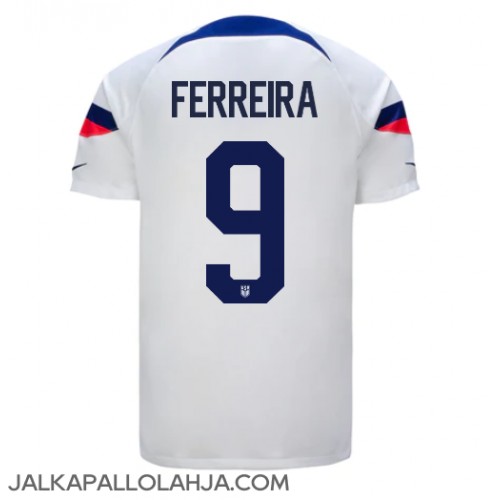 Yhdysvallat Jesus Ferreira #9 Kopio Koti Pelipaita MM-kisat 2022 Lyhyet Hihat